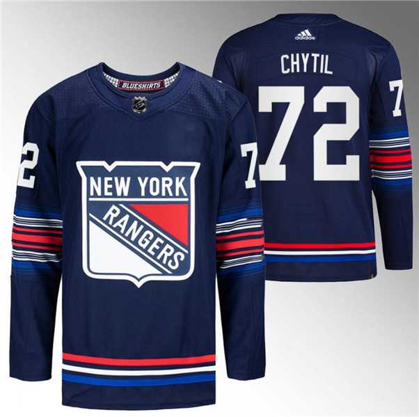 Mens New York Rangers #72 Filip Chytil Navy Stitched Jersey Dzhi->->NHL Jersey